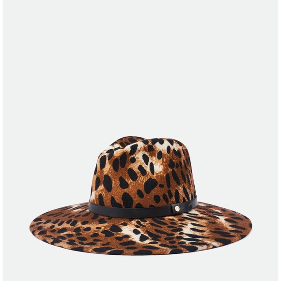 NWT Anthropologie Brixton Layton Fedora Hat Sz XS Leopard main image 4
